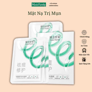 Mặt nạ giảm mụn Mask Family chăm sóc da mụn giảm thâm phục hồi da kiểm soát dầu hộp 26ml x 5 miếng