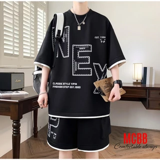 Mcbb 49-71 kg 100% cotton bộ quần áo nam áo phông nam quần short áo thun nam bộ cộc tay bộ đồ cho nam bộ mặc nhà cho nam