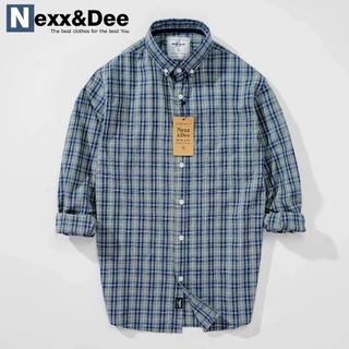 Áo sơ mi caro nam tay dài kẻ sọc vải Oxford công sở denim Nexx&Dee SM09