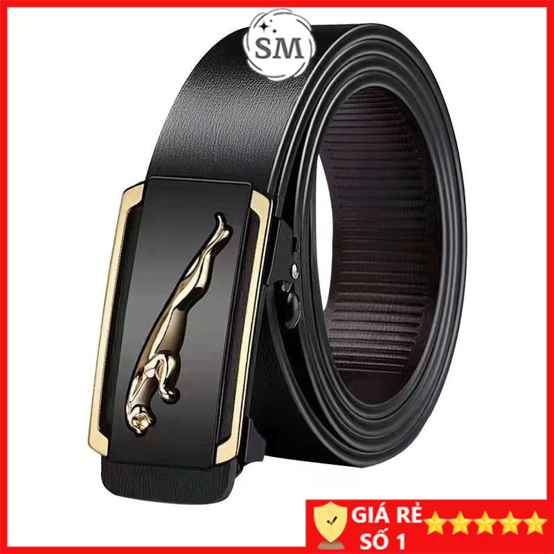 Thắt lưng nam da cao cấp Dây lưng nam họa tiết báo mặt khóa tự động BV1