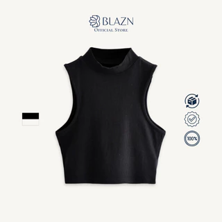 Áo Ba Lỗ Croptop, Cổ Cao, Trơn và Tôn Dáng, Thoải Mái Co Giãn Tốt Ôm Sát Body BLCC | Blazn