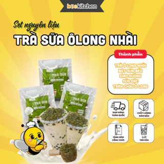 Set nguyên liệu pha Trà sữa Ô long nhài full topping Nhà Bee - thành phẩm 5-6 ly đậm vị, kèm trân châu ô long