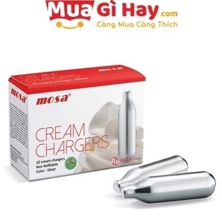 Hộp gas Mosa N2O (10 Viên) dùng cho bình xịt kem tươi - CAM KẾT XỊN - Khách hàng yên tâm mua