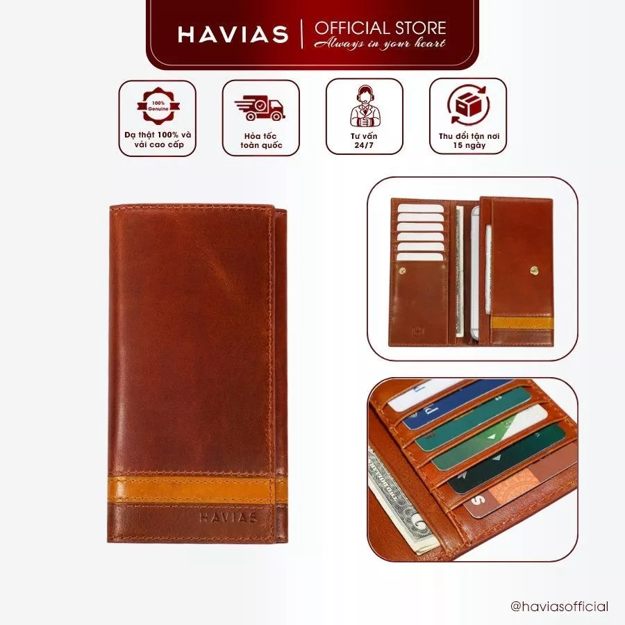 Ví Da HAVIAS Da Bò Veg Premium dáng dài cầm tay đậm chất "Classy" thời thượng cao cấp HEYDAY2