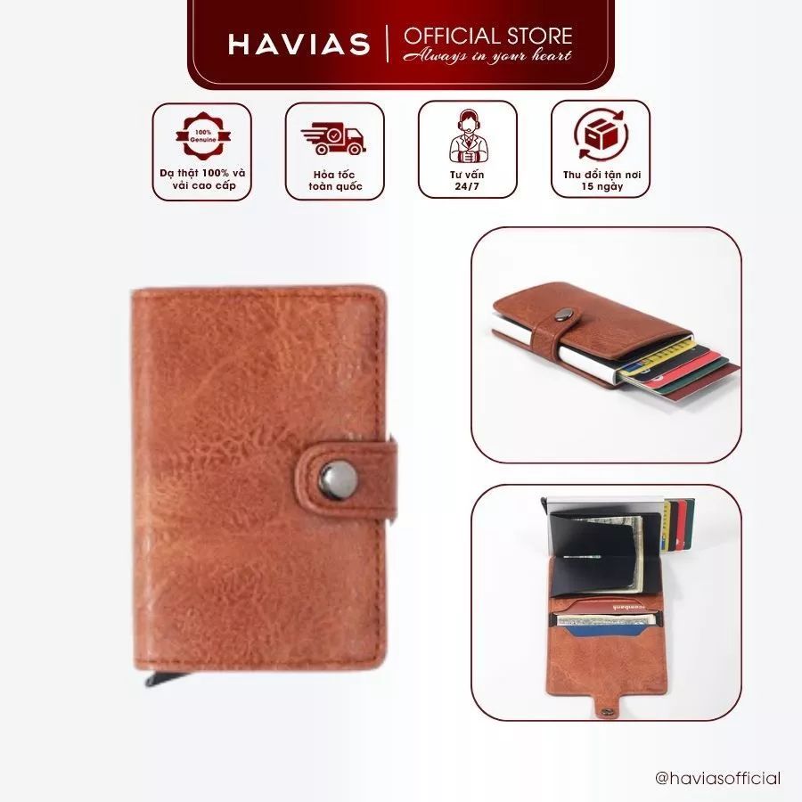 RD HAVIAS ví mini hộp card da tổng hợp nhập khẩu 100%