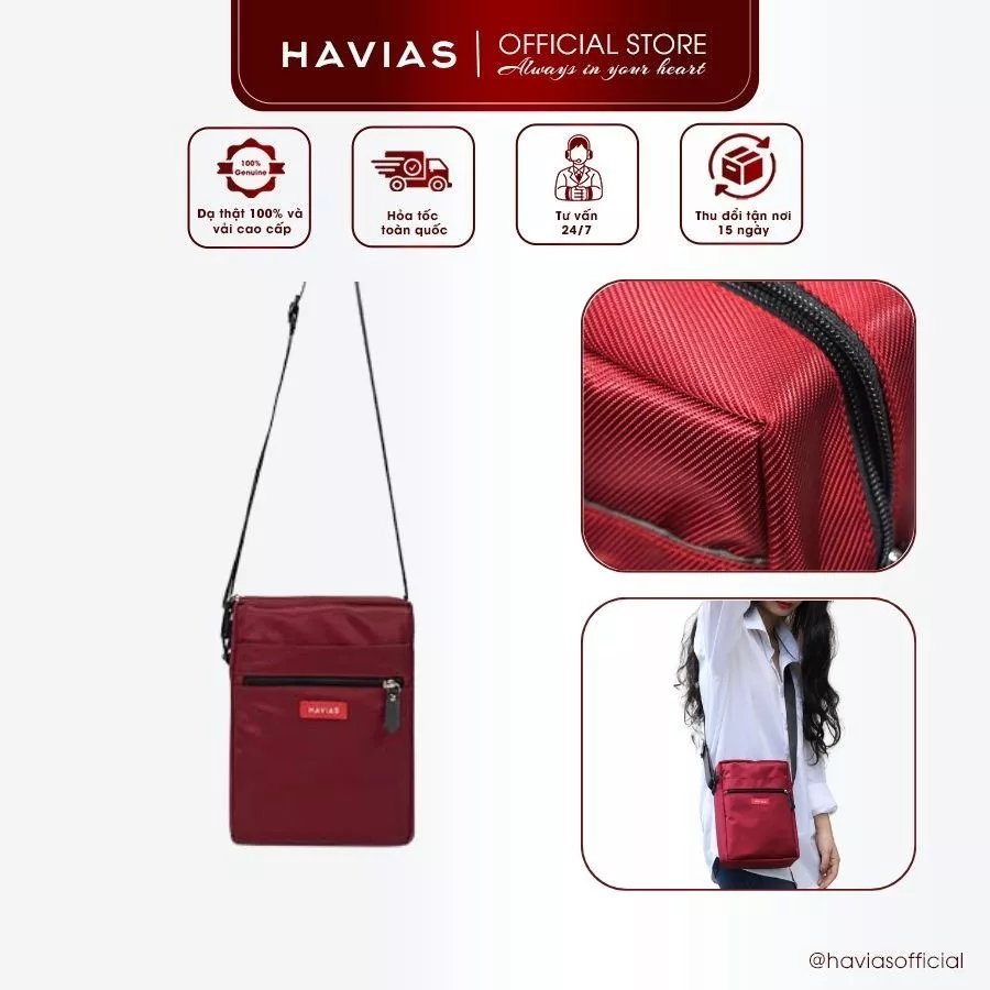 GRAND HAVIAS túi đeo unisex nam nữ vải Oxford nhập khẩu chống thấm nước