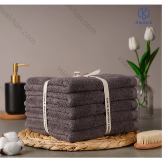 Khăn Tắm Xuất Hàn Khăn gội 40x80cm Trọng lượng 130g 100% Cotton Cao Cấp Anoda Màu Deep gray