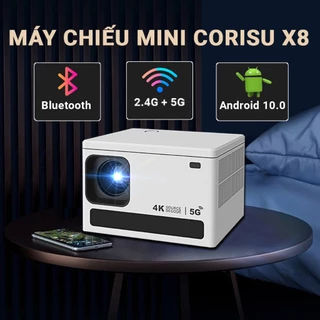 Máy chiếu mini HD siêu nét CORISU X8 kết nối Wifi không dây, âm thanh 3D, hỗ trợ hệ điều hành Android 10.0 đời mới