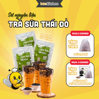 Set tự pha Trà sữa Thái đỏ Full Topping Nhà Bee - Thành phẩm 5-6 cốc trà thái
