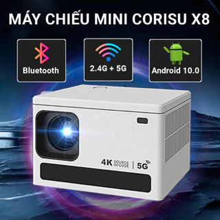 Máy chiếu mini HD siêu nét CORISU X8 kết nối Wifi không dây, âm thanh 3D, hệ điều hành Android 10.0 - Bảo hành 12 tháng