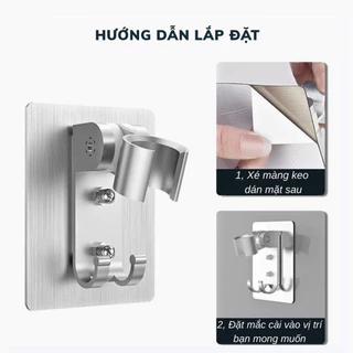 Vòi Hoa Sen, Vòi Nhà Tắm Tăng Áp Lực Nước Chất Liệu Mạ Inox Chống Gỉ Tay Cầm Đen Nhám 4 Chế Độ Xả Nước Kèm Dây 1,5m