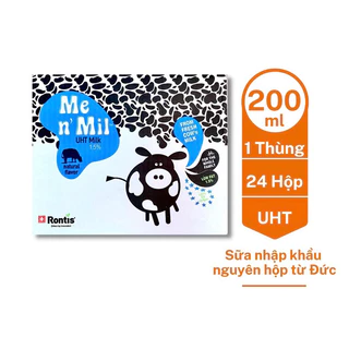 Thùng 24 hộp Sữa tươi tiệt trùng không đường Me n' Mil UHT Natural Milk 1,5% 200ml
