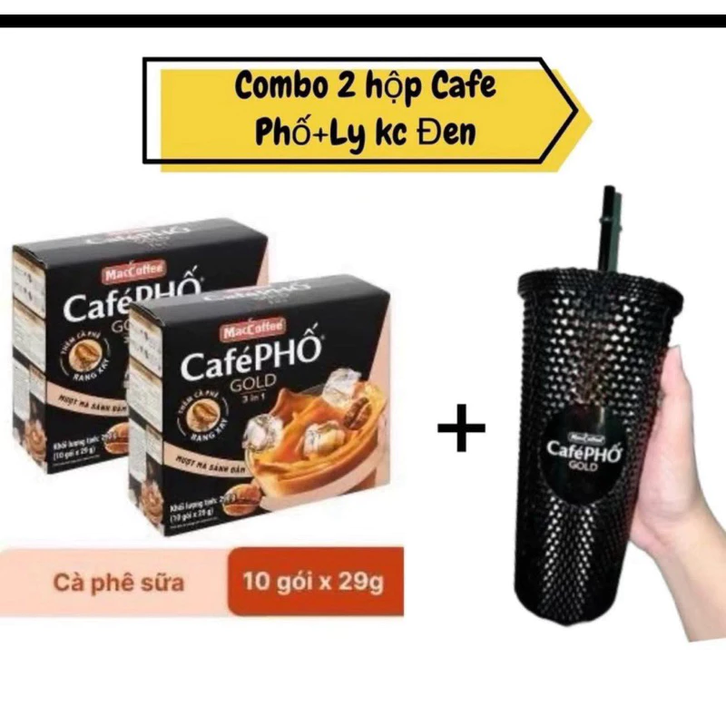 Combo 2 Hộp Cafe Phố gold 3/1  + 1ly kim cương cafe phố 🥰🥰