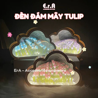 [TỰ LÀM - LÀM SẴN] DIY Đèn Tulip hình ĐÁM MÂY GƯƠNG Handmade Trang Trí, Quà Tặng Sinh Nhật Đèn ngủ, làm gương - Erashop