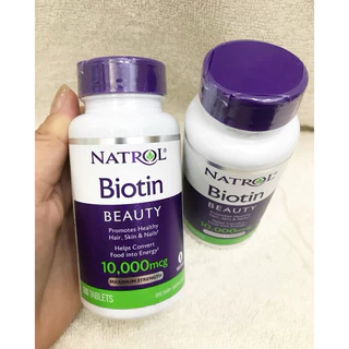 Viên uống Natrol Biotin 1000 Mcg lọ 100v-250v của Mỹ Hỗ trợ Tóc và Móng,giảm rụng tóc và hỗ trợ mọc tóc
