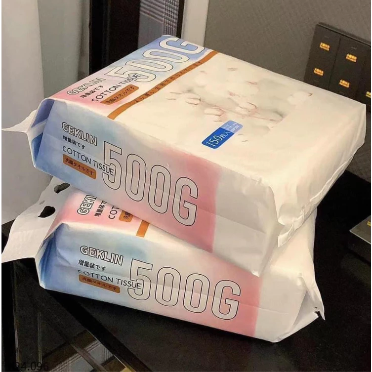 Combo 2 gói [ 1 GÓI 500G] Khăn Mặt Khăn Mặt Khô, Khăn Dùng 1 Lần Túi 150 Khăn GEKLIN Mềm Mại An Toàn Cho Da