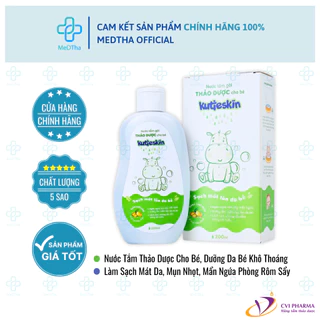 Nước Tắm Gội Thảo Dược Kutieskin - Nước Tắm Thảo Dược Cho Bé, Dịu Mẩn Ngứa, Bảo Vệ Da Cho Bé (Chai 200ml) [Chính Hãng]