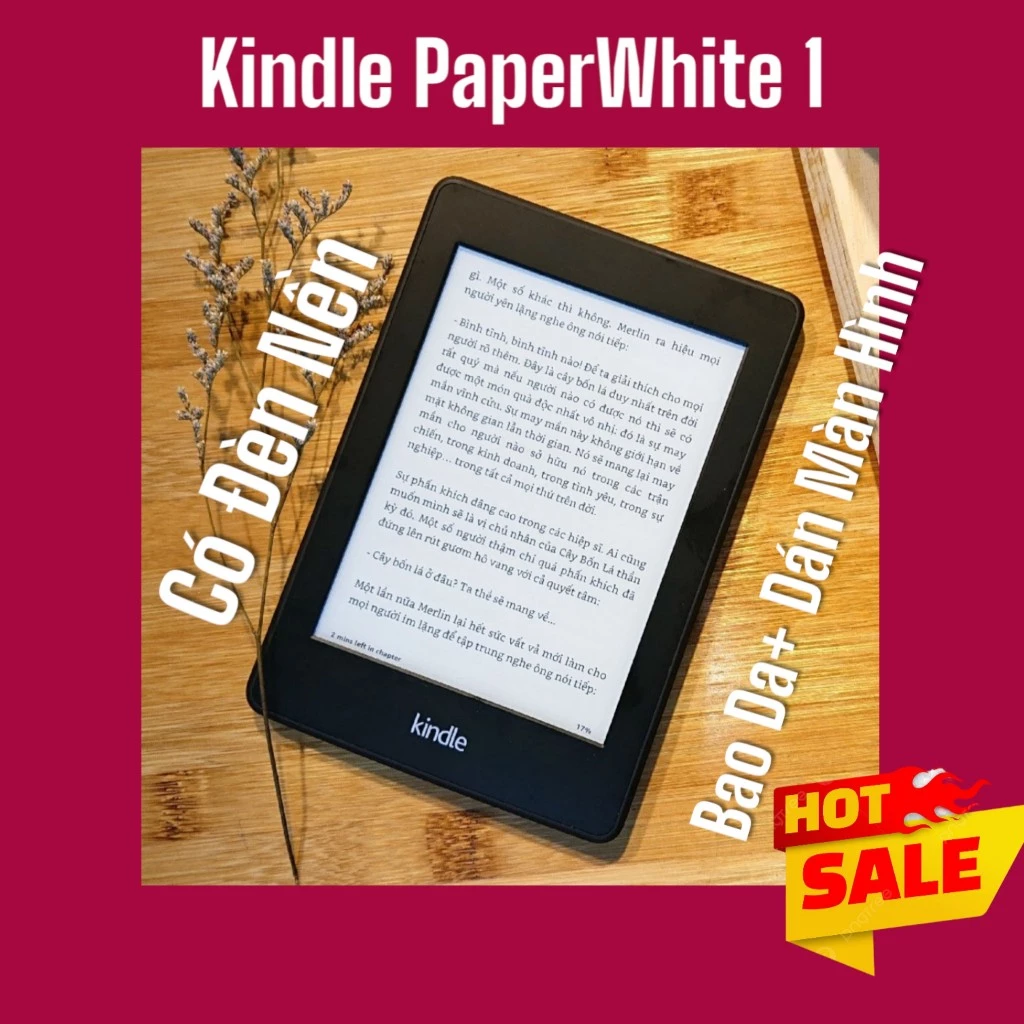 Máy Đọc Sách Kindle Paperwhite 1 PPW1 Có Đèn Nền Đọc Ban Đêm