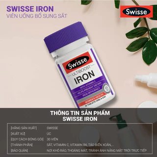 Viên uống hỗ trợ bổ sung sắt Swisse Ultiboost Iron của Úc 30 viên