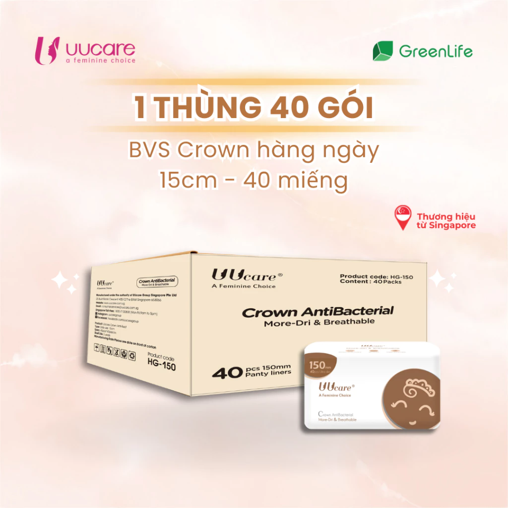 1 THÙNG BVS CROWN UUCARE SINGAPORE SIÊU THẤM KHÁNG KHUẨN