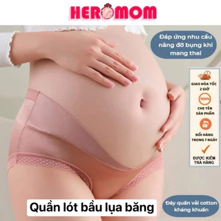 Quần lót bầu Cạp Chéo LỤA BĂNG Tàng Hình đáy kháng khuẩn đồ lót chip bà bầu sau sinh bigsize Heromom Store