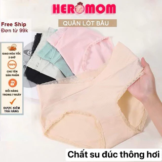 Quần lót bầu và sau sinh cạp chéo chất SU ĐÚC thông hơi kháng khuẩn đồ lót chip bà bầu bigsize Heromom Store