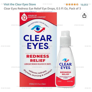 Nhỏ Mắt Clear Eyes Mỹ 15ml.