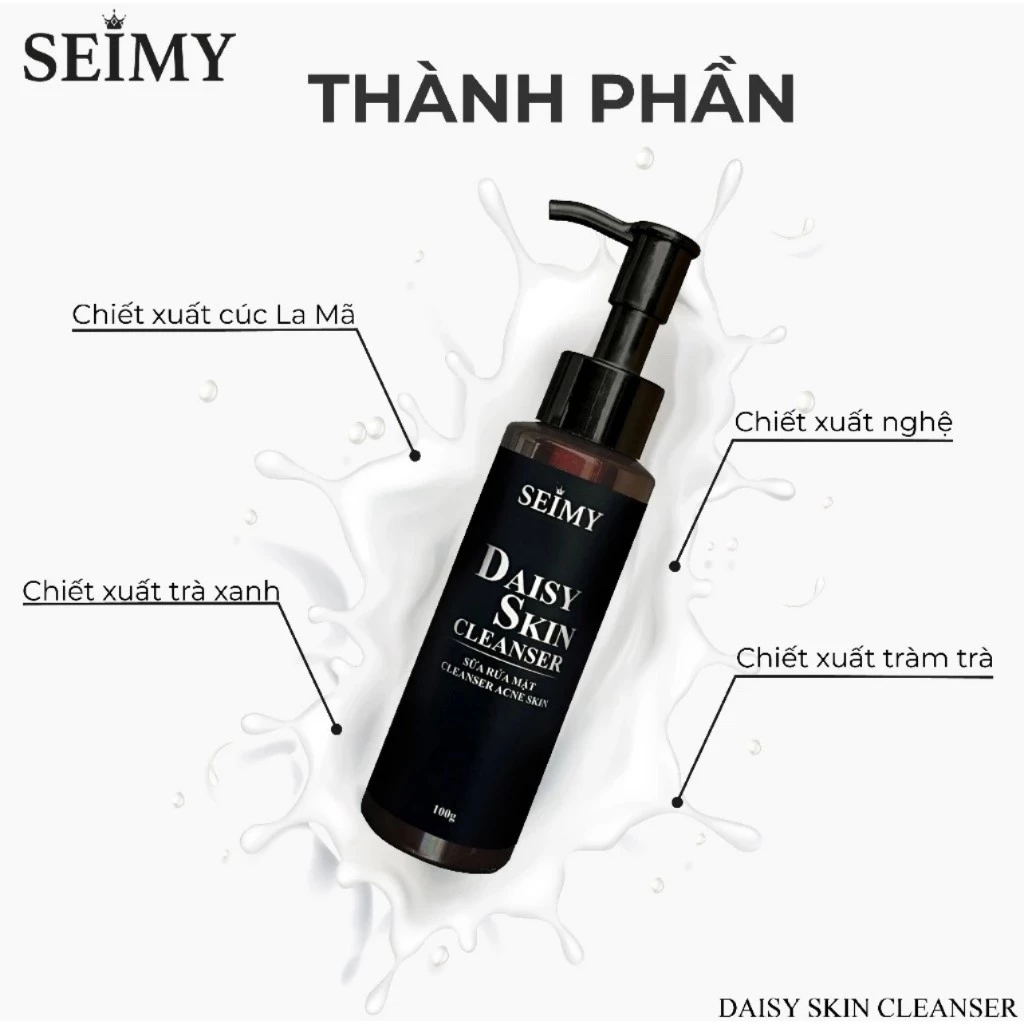 Sữa rửa mặt dạng gel Seimy - Daisy Skin Cleanser 100ml dành cho da dầu mụn, da nhạy cảm