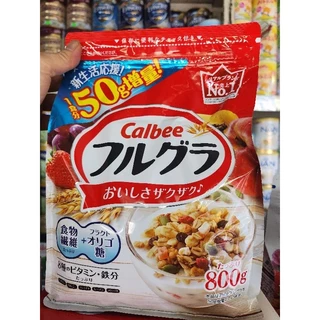 NGŨ CỐC CALBEE ĐỎ TÚI 800GR NHẬT BẢN.