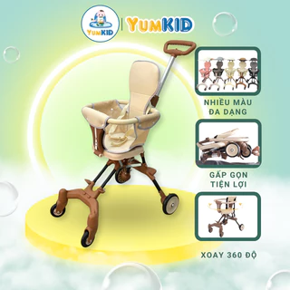 Xe Đẩy 2 Chiều YUM KID Gấp Gọn Siêu Gọn Nhẹ Cho Em Bé Đi Du Lịch