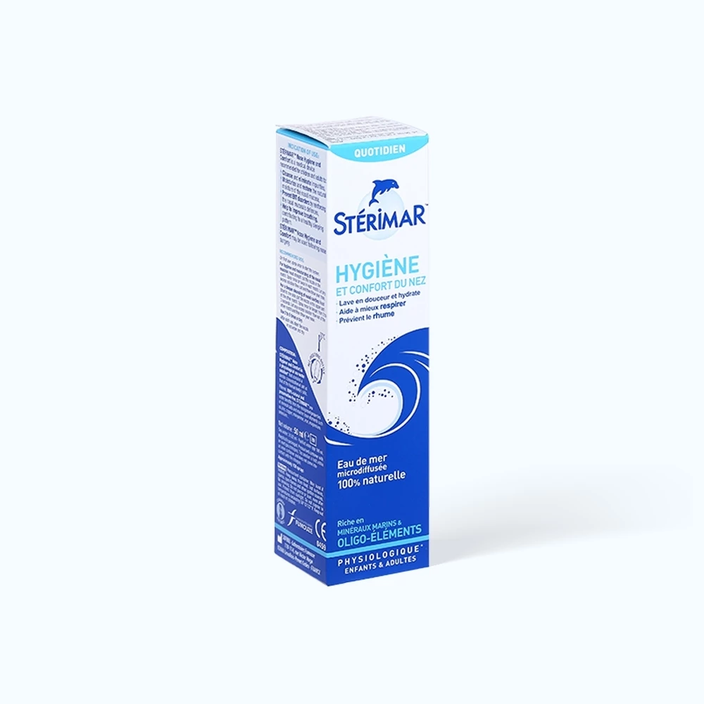 Dung dịch xịt mũi người lớn STERIMAR Nose Hygiene & Comfort vệ sinh mũi hằng ngày (Chai 50 ml)