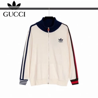 Áo Khoác Thể Thao Adidas Phối Gucci Logo Thêu Cao Cấp Bản Xịn - Áo Khoác Nỉ Cổ Cao Phong Cách Boy Phố 2024