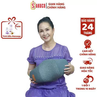 Gối Massage Cổ Vai Sakuco Ruột Cao Su Non Mềm Mại Kết Hợp Mát Xa Và Sưởi Ấm Giúp Giảm Đau Mỏi