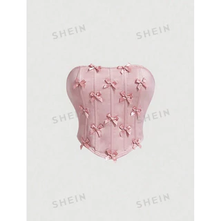 [ORDER SHEIN] Áo Quây Màu Trơn Phối Nơ