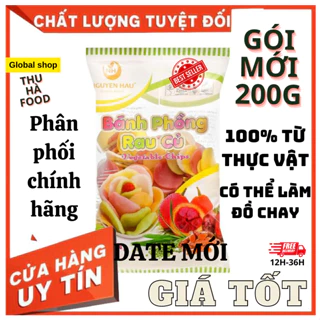 [Gói mới] Bánh phồng rau củ ngũ sắc Nguyên Hậu 100% từ thực vật có thể làm món chay gói 200g