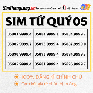 Sim số đẹp, Sim TỨ QUÝ đầu 05 Vietnamobile 10GB data 1Ngày trả trước cam kết 110k 1 tháng đăng ký chính chủ miễn phí