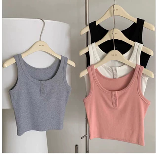 Áo ba lỗ thun tăm croptop khuy ngực