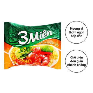 Thùng 30 gói mì 3 Miền tôm chua cay 65g