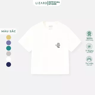 Áo Thun T-shirt Lizard trẻ em 100% cotton có túi màu trắng - 6SS24TS070