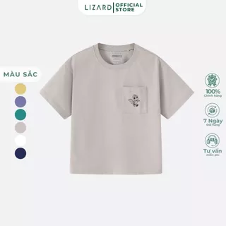 Áo Thun T-shirt Lizard trẻ em có túi màu xám -  6SS24TS070