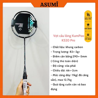 Vợt cầu lông Kumpoo K520 pro chính hãng 💎𝑭𝑹𝑬𝑬𝑺𝑯𝑰𝑷💎 Vợt căng sẵn, công thủ toàn diện Asumi VN