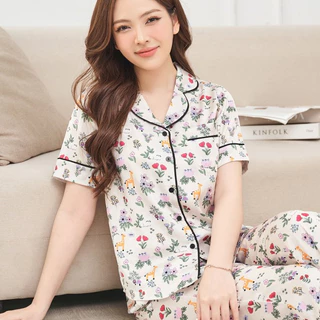 Đồ Bộ Pijama Lửng Cộc VADESI Luạ Cao Cấp Mặc Nhà Mùa Hè Mát Mềm Nhiều Họa Tiết Đẹp