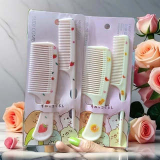 Set 2 Lược Chải Tạo Kiểu Tóc Hình Cute Màu Hồng và vàng Siêu Dễ Thương( giao ngẫu nhiên)