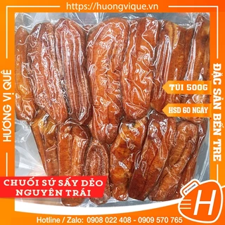 Chuối Sứ Sấy Dẻo - Túi Hút Chân Không 500g - Đặc Sản Bến Tre