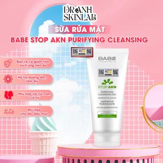 Sữa Rửa Mặt Cho Da Mụn BABE Stop Akn Purifying Cleansing Gel Giúp Làm sạch và Thông Thoáng Lỗ Chân Lông  Ngăn Ngừa Mụn