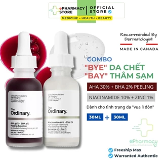 Serum Peel da The Ordinary AHA 30%+BHA 2%  tẩy da chết hóa học không bong tróc 30ml