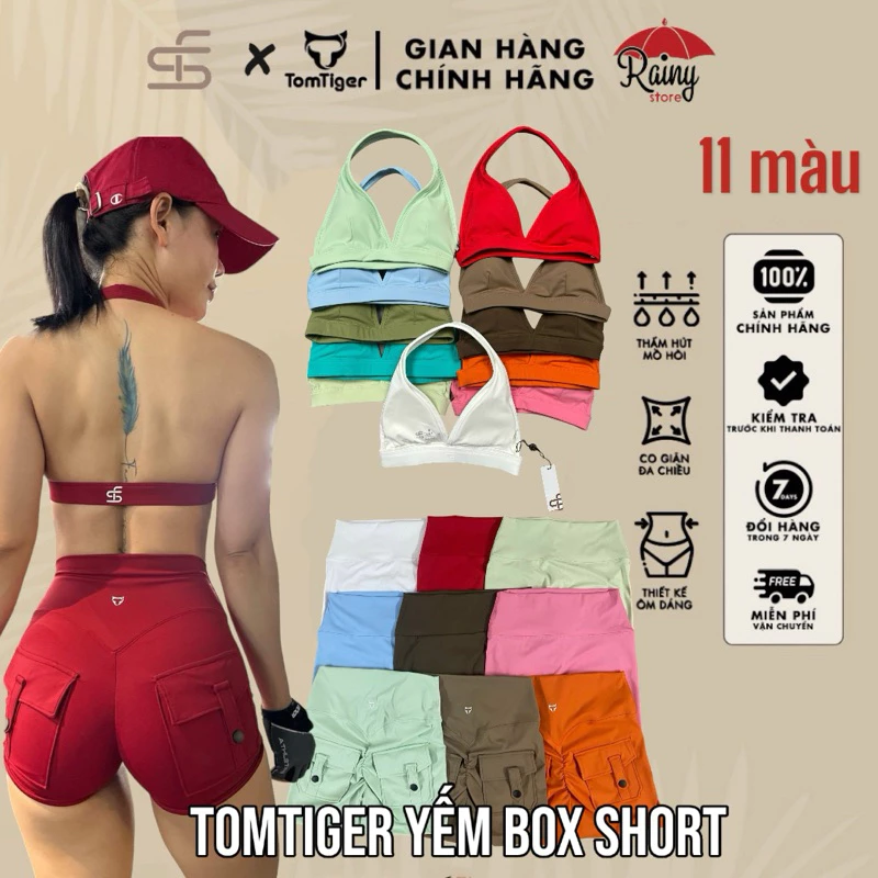 [ CHÍNH HÃNG ] Tách Lẻ Bộ đồ thể thao Áo Yếm Sey Freedom/ Quần Đùi Tomtiger Box túi hộp Có Chun Mông - Rainy Store
