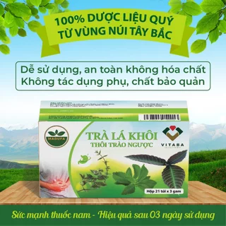 Trà lá khôi VITABA, Một hộp 21 túi x 3 gam