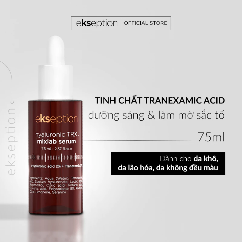 Serum HA + 3% Tranexamic acid mờ nám, sáng da Ekseption Hyaluronic TRX 75ml