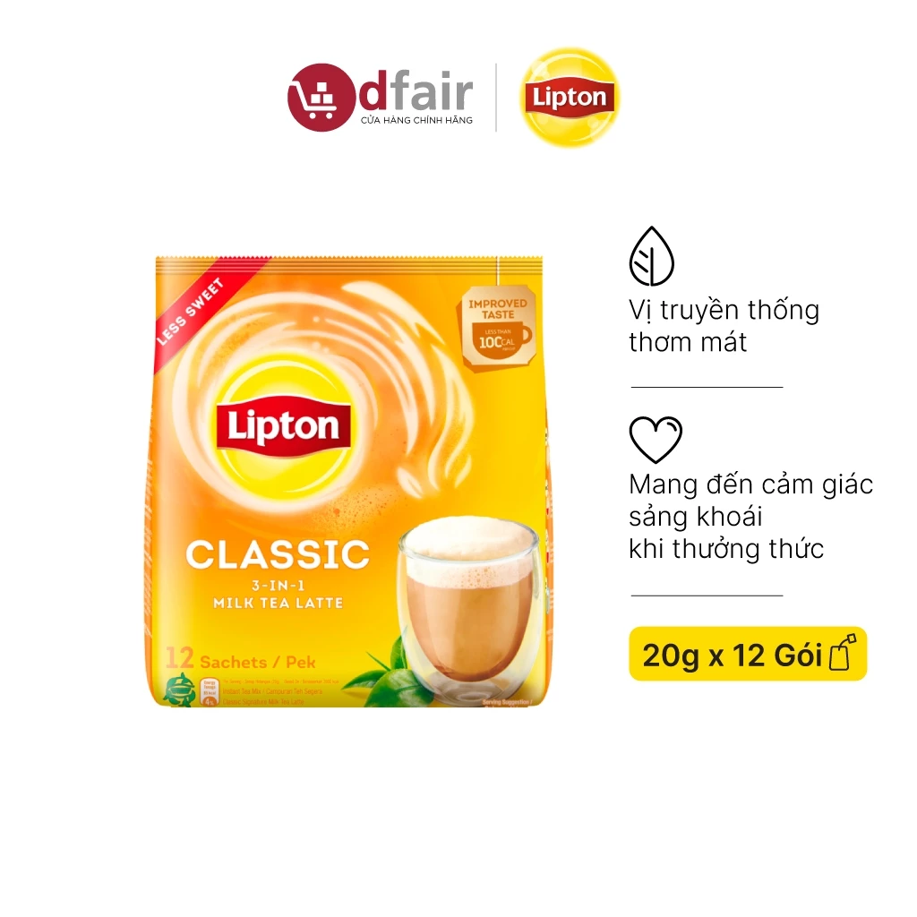 Trà Sữa Lipton Vị Truyền Thống 12 gói x 20gram /túi